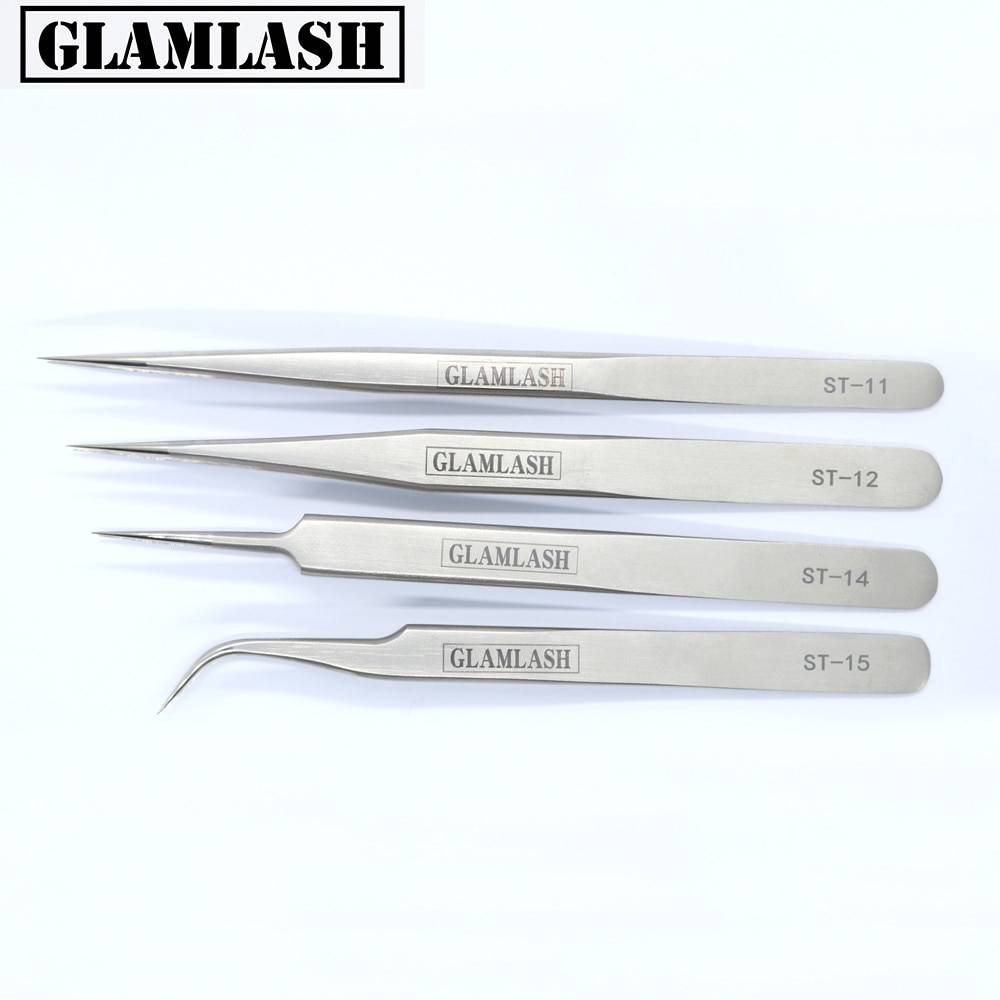 Glamlash st -11 st-12 st-14 st-15 -serien antistatisk pincett böjd pincett pincett med rak spets sminkverktyg