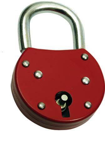 ABUS 465 Hänglås rödlackerad, korrosionsskyddad