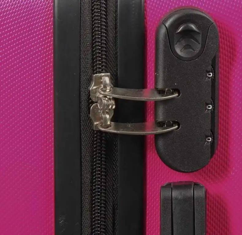 Kuffert - Pink med striber - Eksklusivt hardcase letvægt kuffert