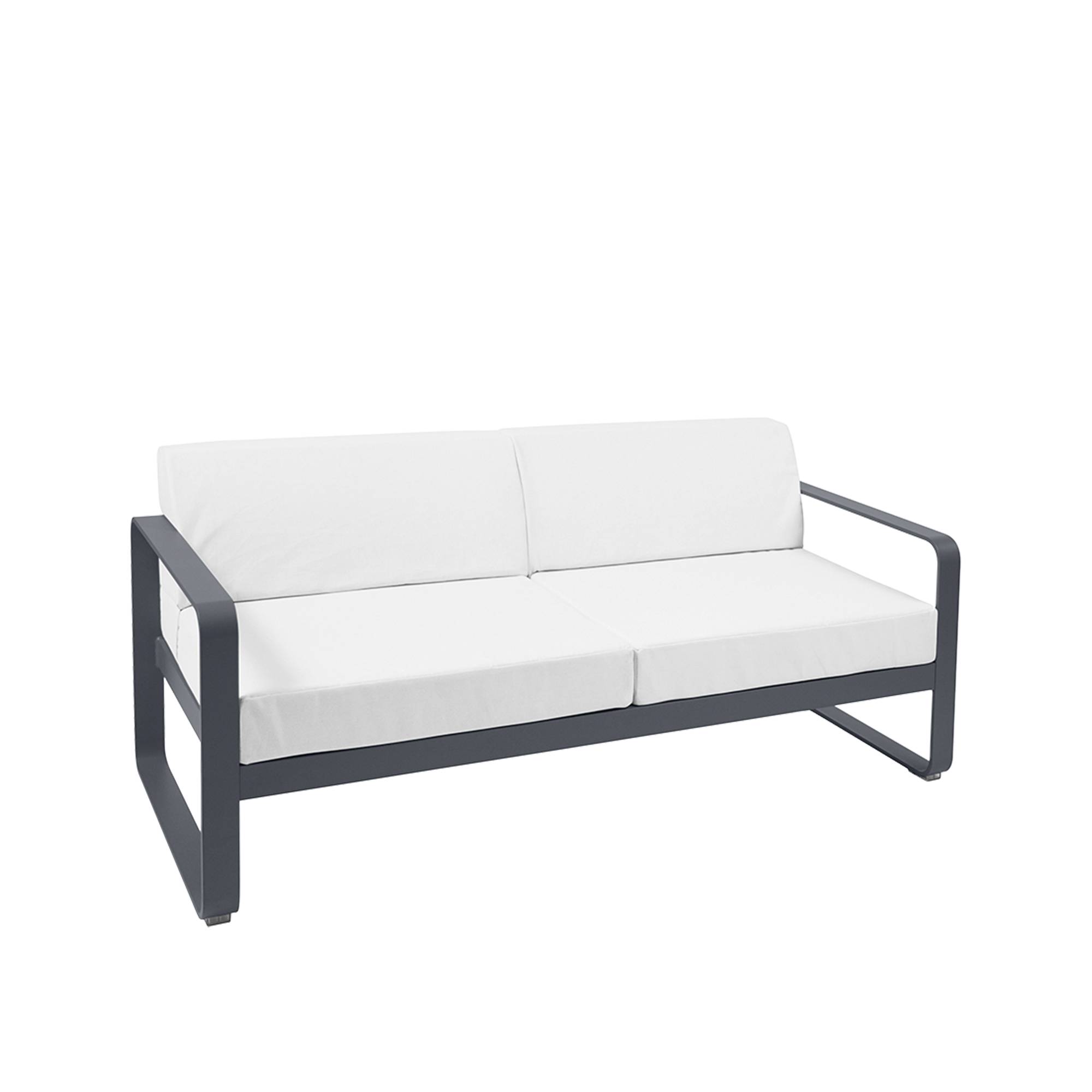 Fermob - Bellevie 2 Seater Sofa Off-White Cushions, Anthracite - Udendørs sofaer - Pagnon & Pelhaître