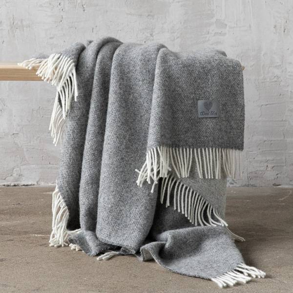 Plaid i uld, Steel Grey Roberto