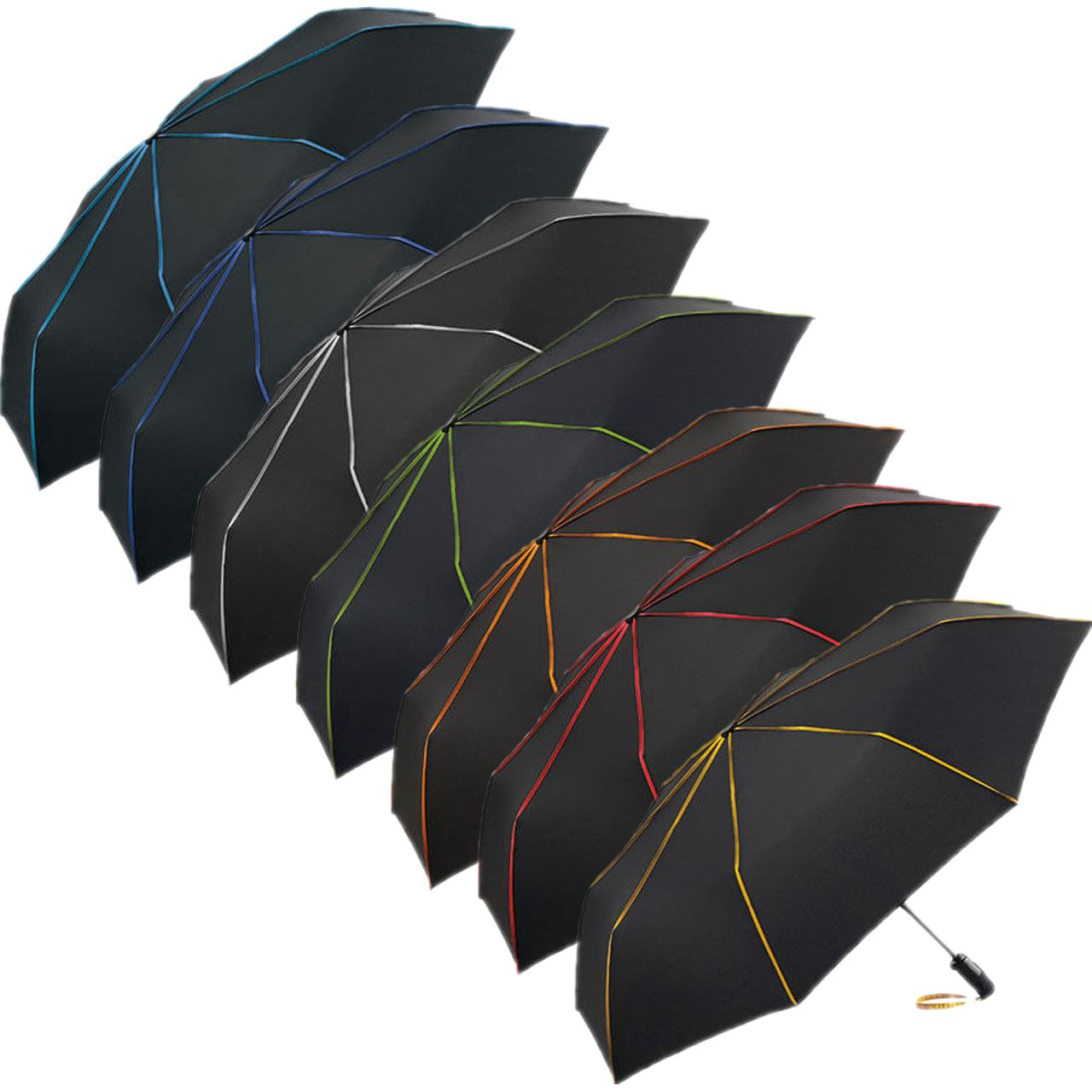 FARE FA5639, Paraplyer AOC-Oversize-Pocket Umbrella FARE®-Seam-Sort/orange-Ø 104 cm.
