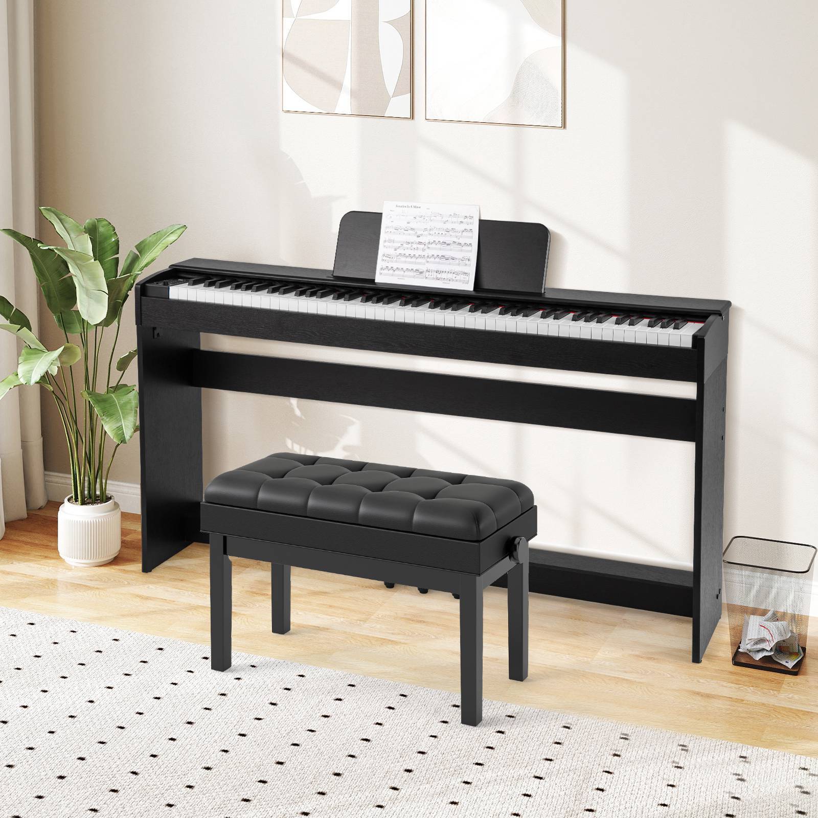 88-tangenters digitalpiano, hammarmekanik, stativ, 3 pedaler
