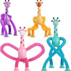 Gör-det-själv teleskoprör bärbar multifunktionell tecknad giraffrobot stresslindrande leksak, kreativ sensorisk pedagogisk leksak med sugkopp, barns f - Multifärgad (Multi-size)