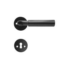 Funkis | Dørhåndtag i Mat Sort inkl nøgleskilte - L 110 mm (C/C 30 mm)