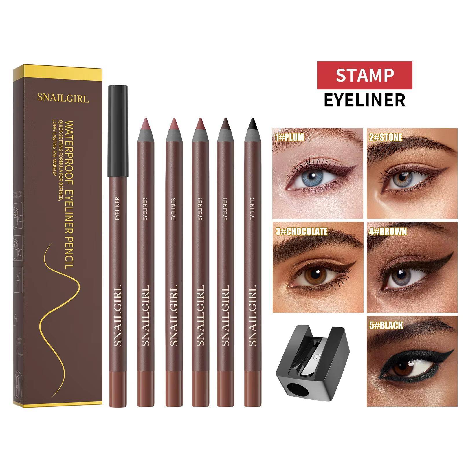 Vattentät Eyeliner Gelpenna, Färgad Eyeliner Gelpenna, Extremt Fin, Långvarig, Vattentät och Kladdfri Eyelinerpenna brown