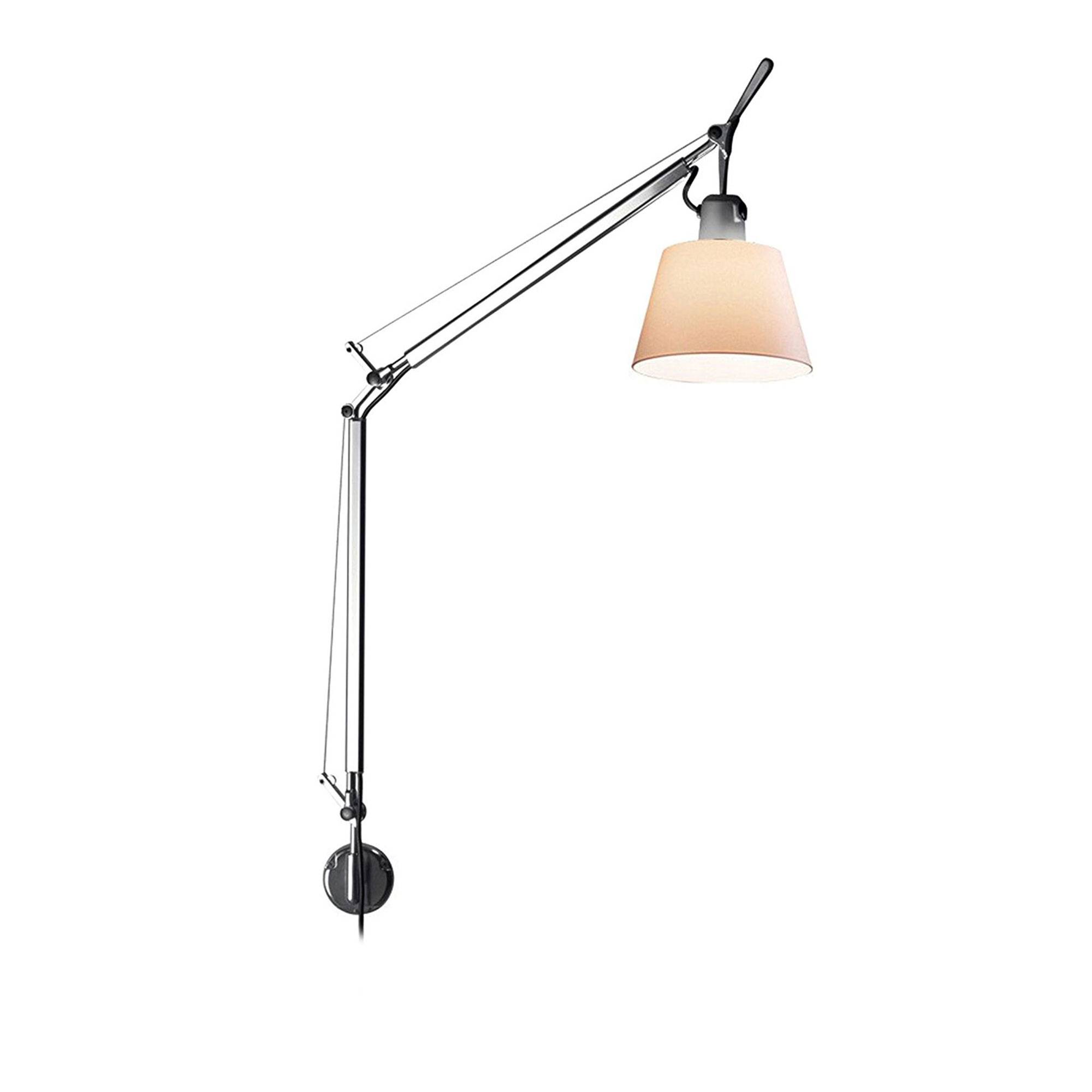 Artemide - Tolomeo Basculante Vägglampa, Skärm i Pergamentpapper - Vägglampor - Giancarlo Fassina,Michele De Lucchi - Silver - Naturmaterial/Metall