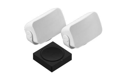SONOS Amp med Outdoor højttalere | Hvid system | BUY & TRY | PRIS-MATCH