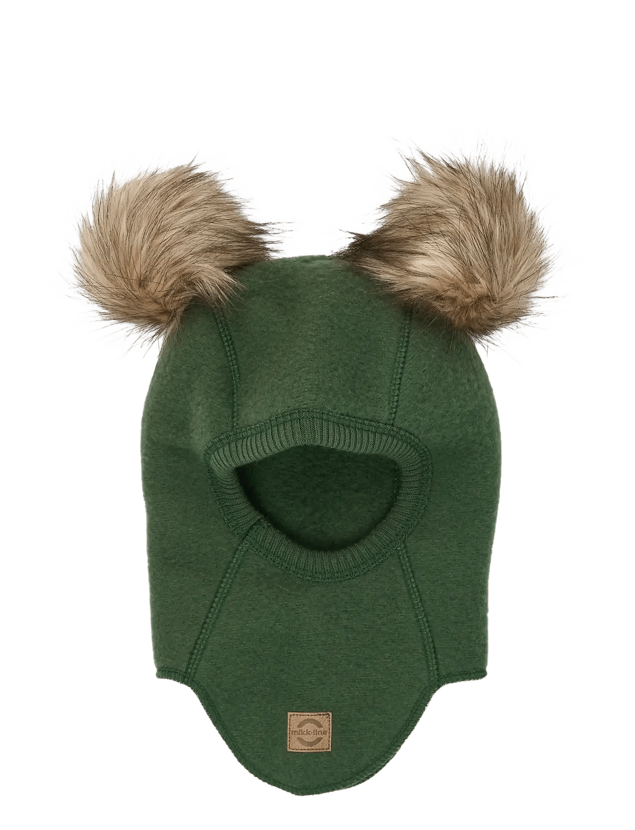 mikk-line Wool Fullface W. Pom Pom - Khaki green - 98/104