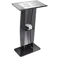 VEVOR Ståbord rednerpult 685 x 330 x 1198 mm, podiumstativ med bred läsyta och förvaringshylla, ståskrivbord för kyrka, kontor, skola, svart podium 30 kg lastkapacitet