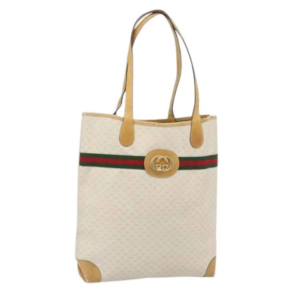 Gucci Vintage Pre-owned PVC Tote Bag - Vintage - Dame - Hvid - ONE SIZE - Uld