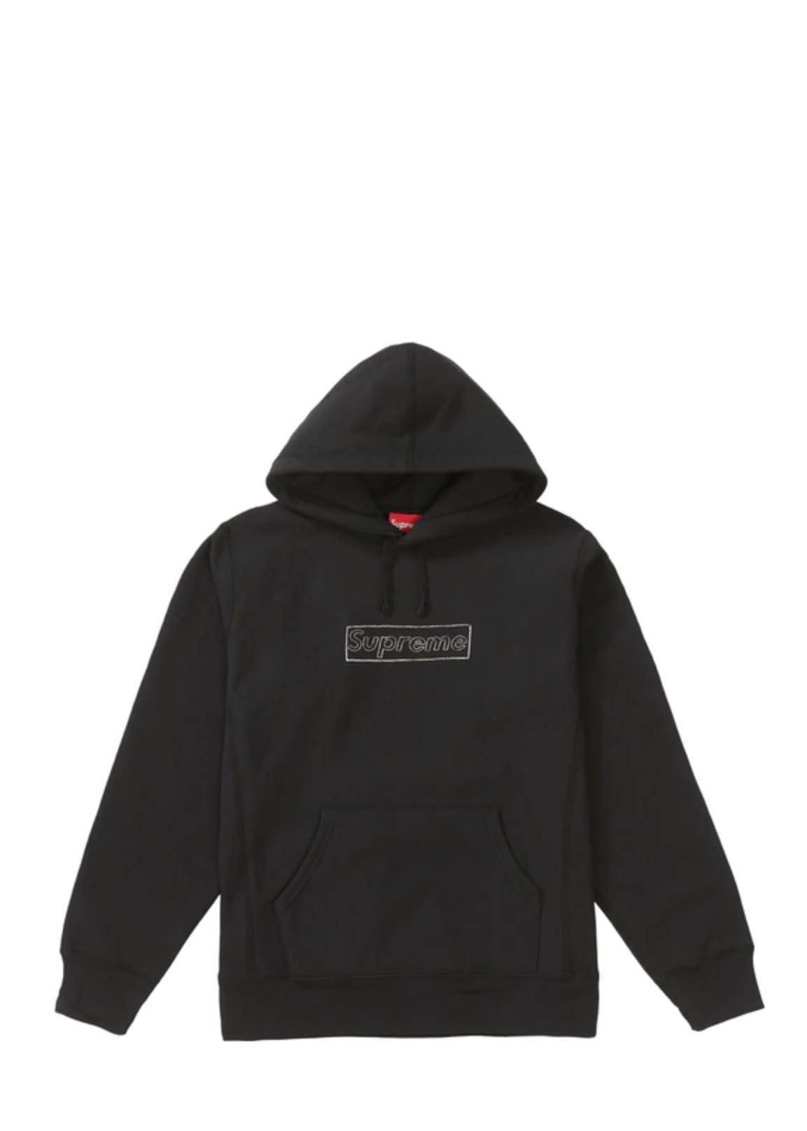 Supreme x KAWS Chalk Logo Hoodie "Black" - M