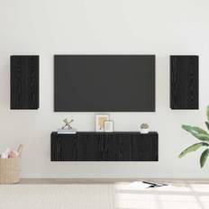 TV-bänkset med hylla Övrigt med lagring med dörr 4 pcs Svart ek Medium 60 x 30 x 30 cm