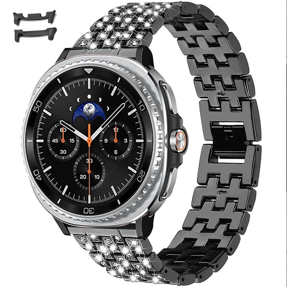 Lyxigt Diamantarmband för Samsung Galaxy Watch 8 rem 40mm 44mm Stadigt armband i rostfritt stål correa galaxy watch 8 classic silver