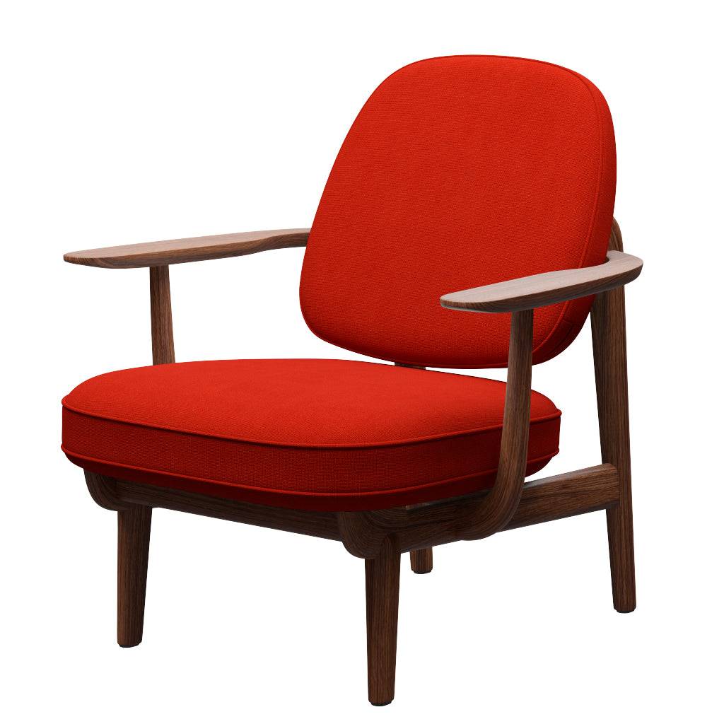 Fred Lænestol, valnødbejdset eg fra Fritz Hansen Hallingdal - 600 Orange - Jacobsen Plus