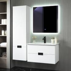 Badrumspaket | Kommod 60cm | Sidoskåp & LED-spegel