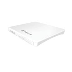 Transcend External DVD Drive USB Type-A CD DVD +/-RW Optical Drive Burner Slim for Laptop/Desktop (TS8XDVDS-W) White