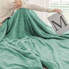 Fleece Blanket Flannel 280GSM- Oeko-TEXÂ® Certified -Fleece Blanket For Sofa And Bed, Flannel Fitted Sheet, Soft Blanket - Water Green - 150x200cm,220x240cm,230x270cm,130x150cm