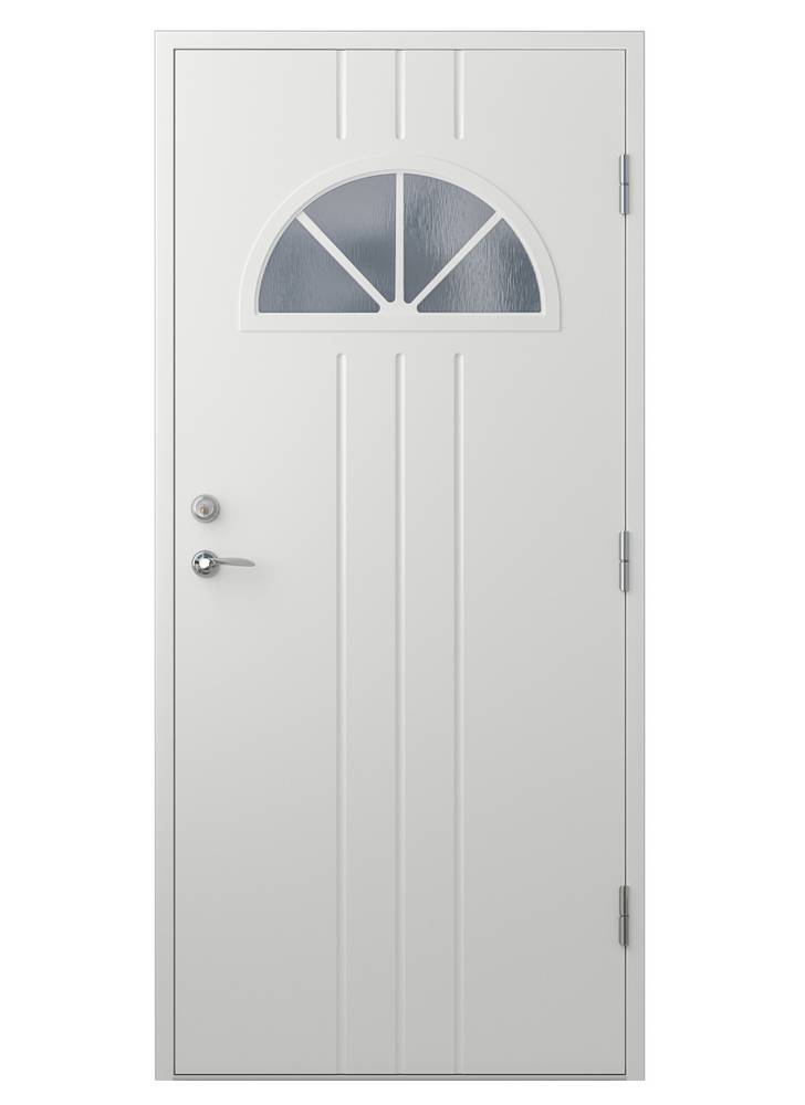 Ytterdörr Bergen - med glas 8x20 Vänsterhängd Klarglas Vit NCS S0502-Y