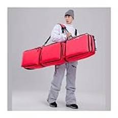 snowboardväska Skidväskor med hjul Faner Double Board Ski Baseball Trolley Double Board Skis Bag skidväska(Red 150x36cm)