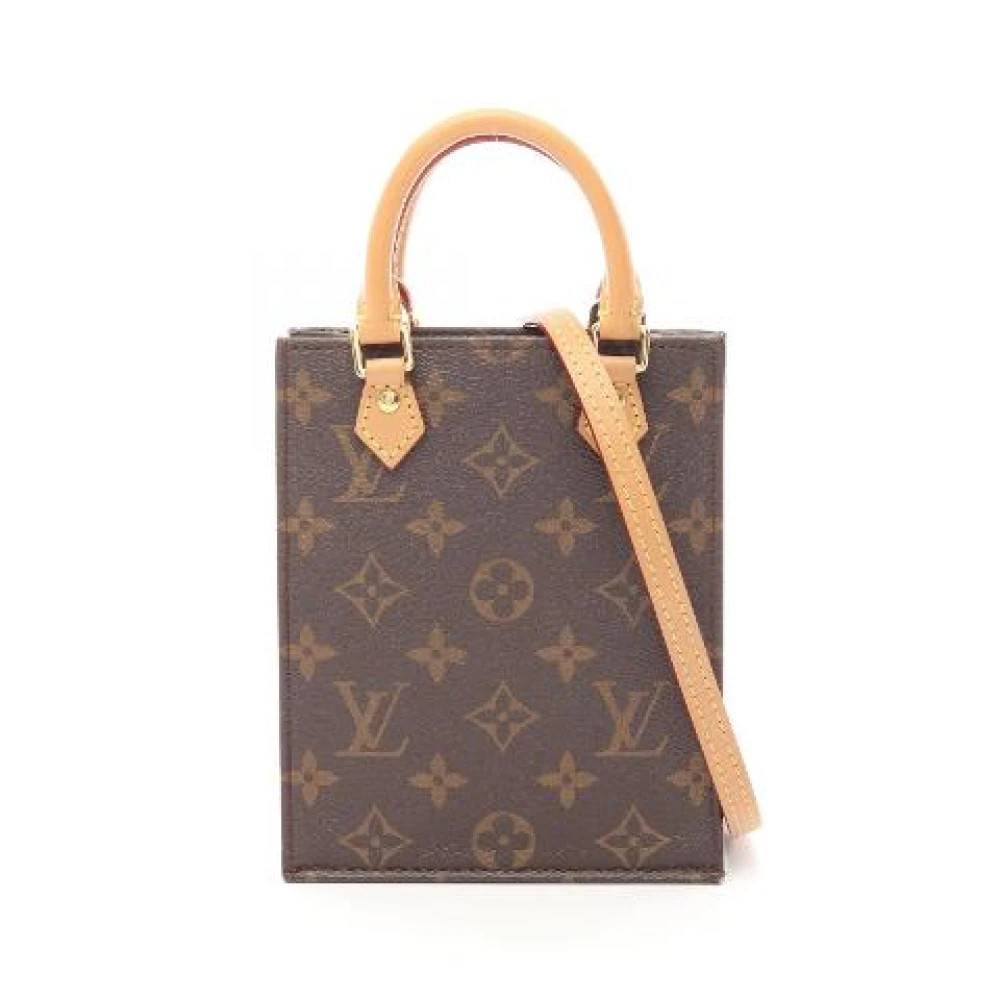 Louis Vuitton Vintage Pre-owned Petit Sac Plat Monogram Håndtaske - Vintage - Dame - Brun - ONE SIZE - Uld