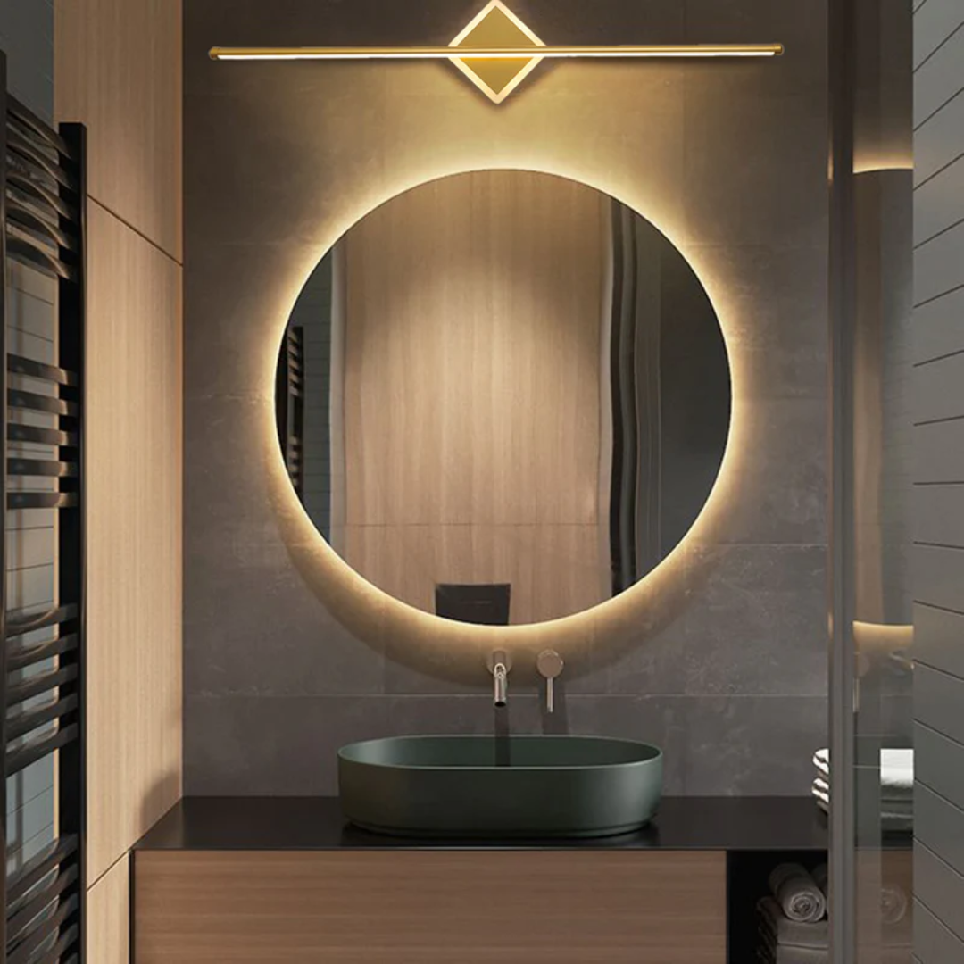 OpalGlow - Stram LED Vägglampa för Moderna Interiörer - Fyrkant / Guld / 40 cm