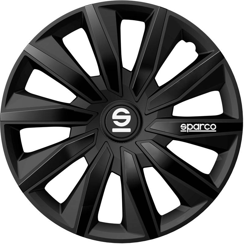 Sparco Hubcaps Milano 16tums Svart Set med 4 delar