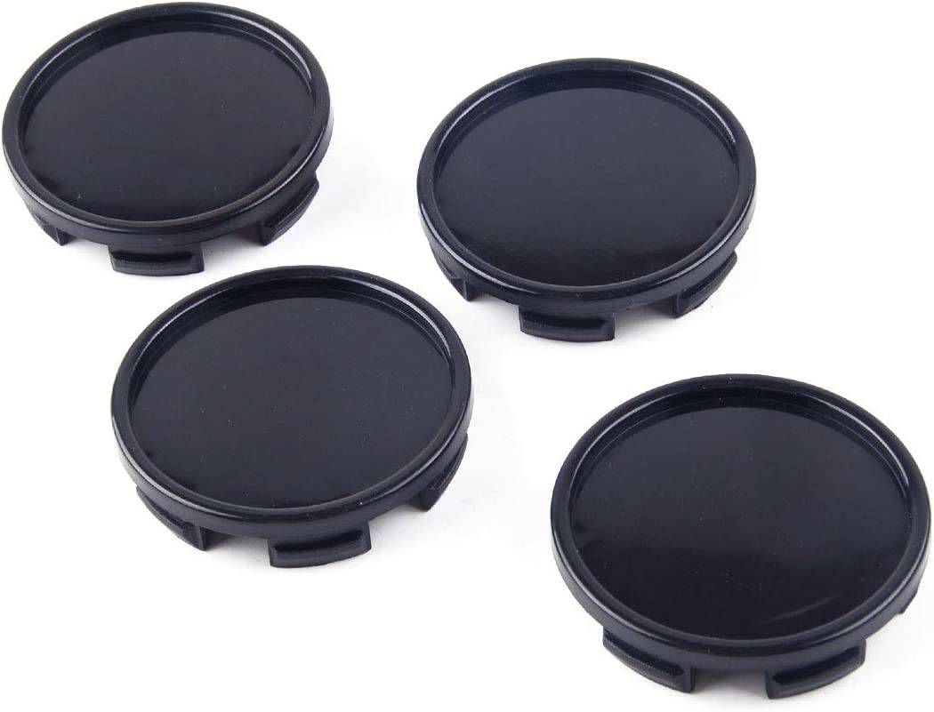 Centerkapsler til Alufælge - Sort ABS Plast Med Kant - Dia. 53/58 mm - 4 stk