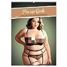 Pin up Girls Heiße Kurven mit Retro Charme (Wandkalender 2025 DIN A2 hoch), CALVENDO Monatskalender: Tauchen Sie ein in die Welt der zeitlosen Verführung mit unserem exquisiten Pin-Up-Kalender.