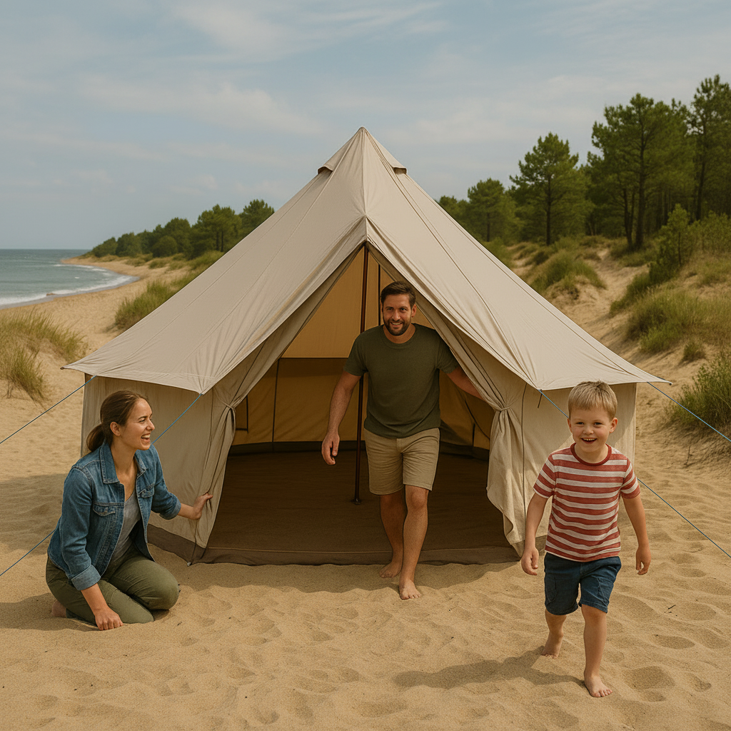 5m Bell Tent 285gsm 100% Natural Canvas | XL Walls & StoveMate