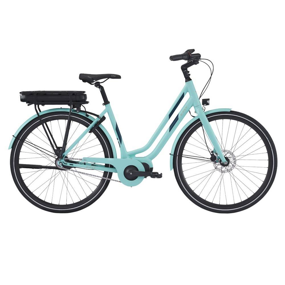 Elcykel E-Fly Via Center N7 - Aqua mat med indvendig gear og fodbremse Blå Str. 56 (180-195 cm Personhøjde)