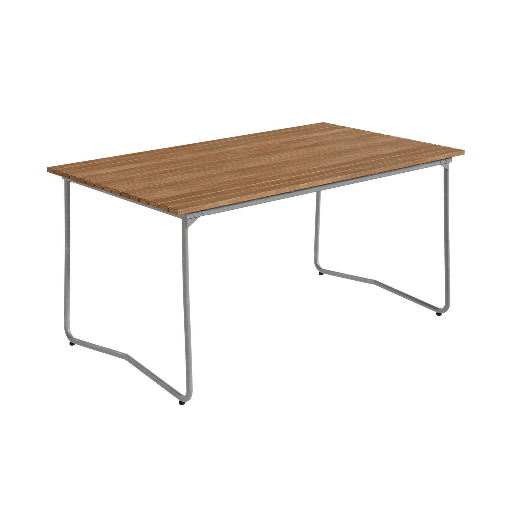 Bovik 150 matbord teak / varmförzinkad - 150x85 cm - Silver/Träfärgad