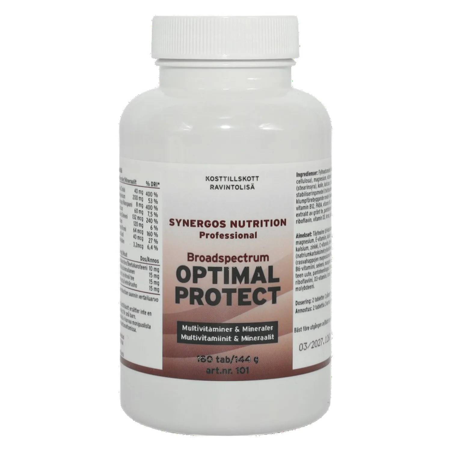Synergos Nutrition – Multivitamin – Optimal Protect 180 tabletter
