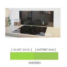 LIMEGRØN stænkpanel firkantet JERNFRIT- glas,- Laves i alle størrelser