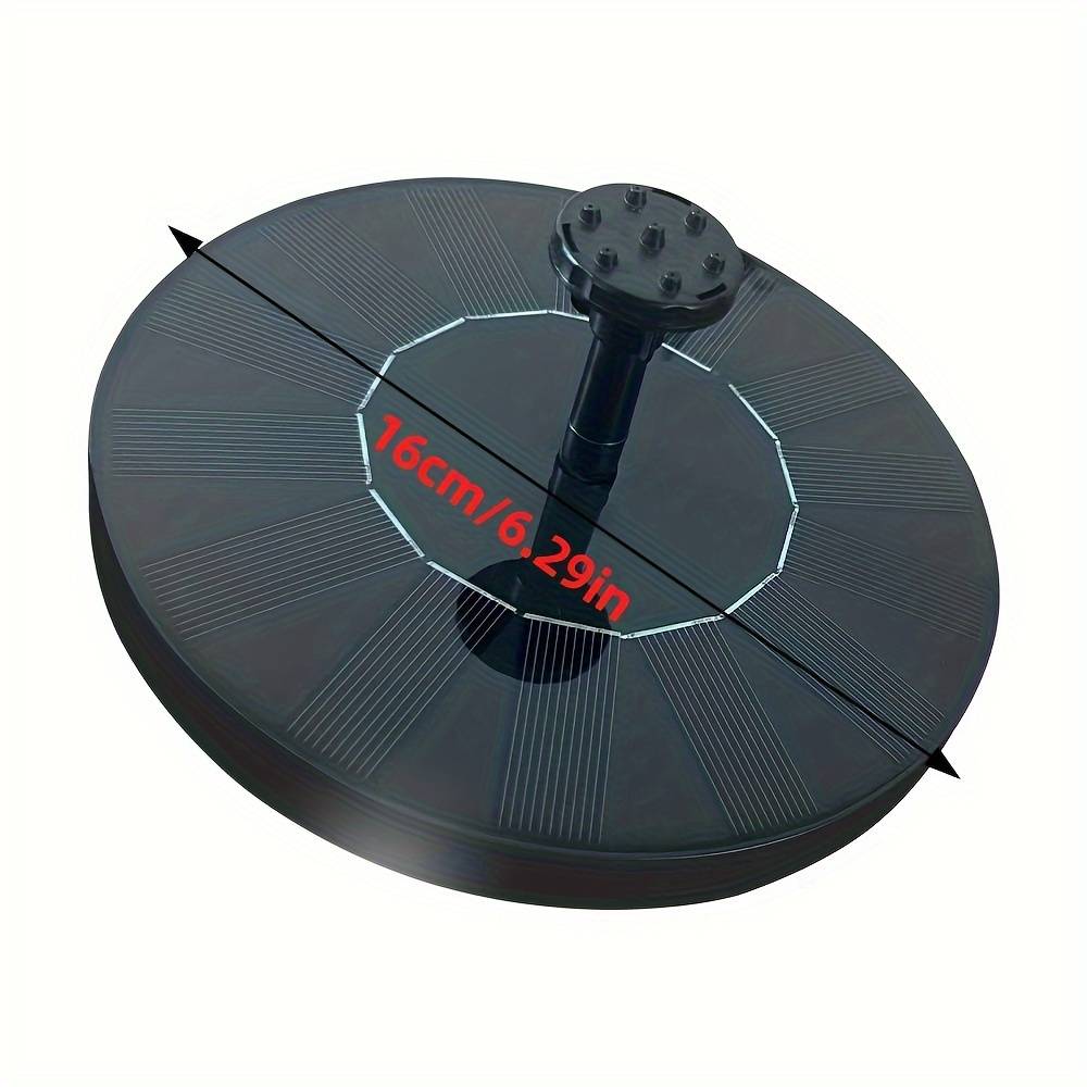 TEMU 2.5w Outdoor Yard Solar Fountain Pump, With 6pcs Nozzles, Battery Not Included, Suitable For Bird Bath, Pool, Pond, Yard Landscape Decoration