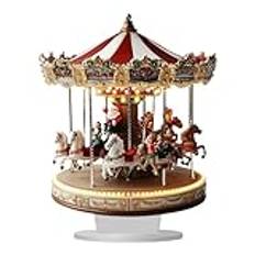 Jul Merry Go rund karusell, by scen lyser julprydnader, karuselldekor för hemmet