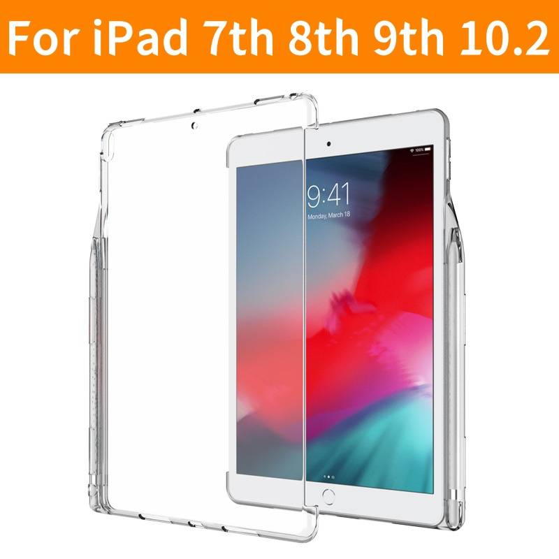 Silicone Case For iPad 7th 8th 9th 10.2 Generation Cover With Pencil Holder For iPad 10.2 inch Tpu Case