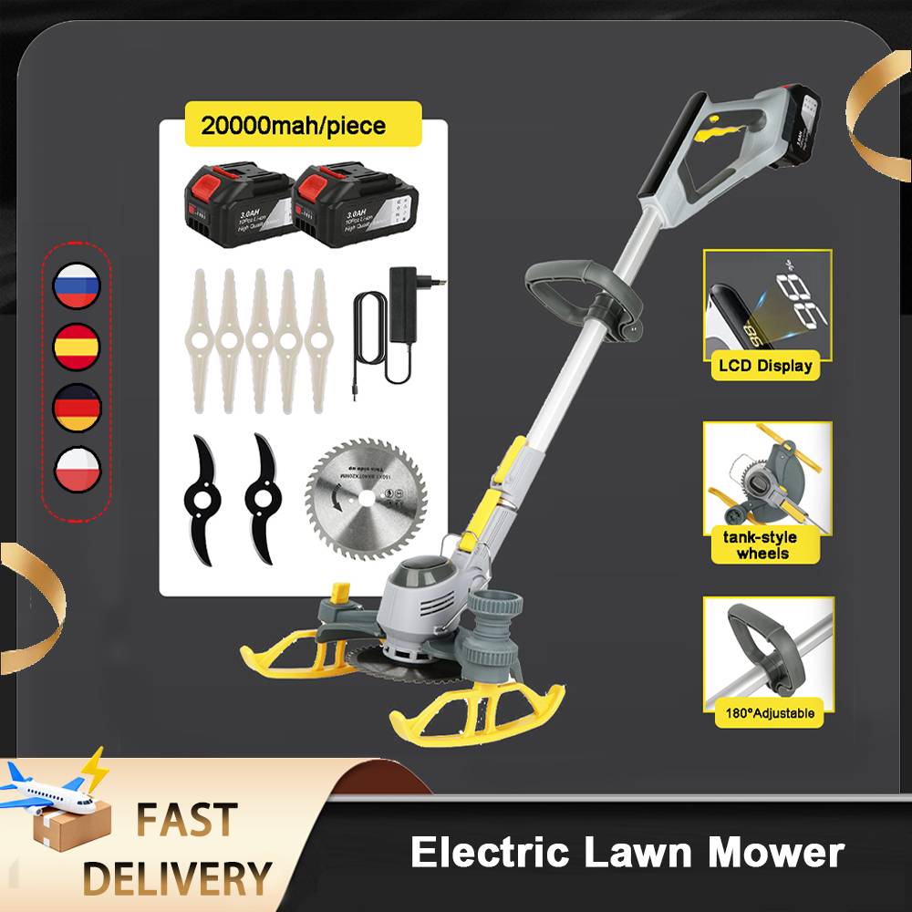 4500W Cordless Electric Grass Trimmer, 38000RPM Yard Garden Lawn Mower With 20000mah High-capacity Batteries 3 Types Of Blades