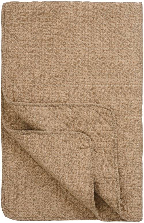 Ib Laursen - Quilt beige med små brune blomster- 130 x 180 cm.