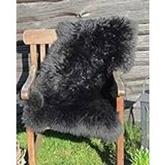 Felltrade merino, fårskinn, äkta päls i fantastiska färger, 120–130 cm, ekologisk garvning (antracit)