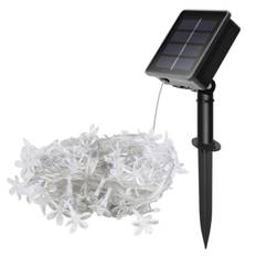 Sæt med 2 IP65 vandtætte udendørs solcelle LED-lamper (varmt lys)