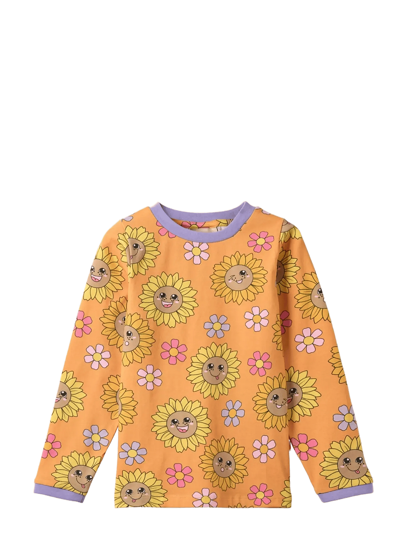 SMÅFOLK Elstar Long-Sleeved Top With Sunflowers | Orange | 122-128