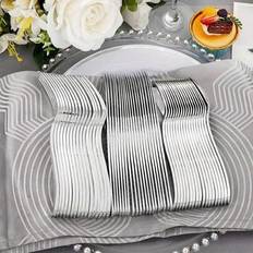 30/75/150 silverbestickset, återanvändbara bestickset i plast, perfekt för stora middagsevenemang. Bröllop, dansfest, middag, födelsedag (Multi-size)