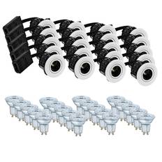 Indbygningsspot Mat Hvid med GU10 LED pære 20stk