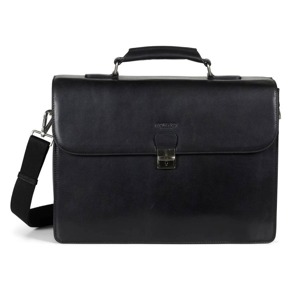 Howard London Classic Briefcase - Tasker - Herre - Sort - ONE SIZE - Uld