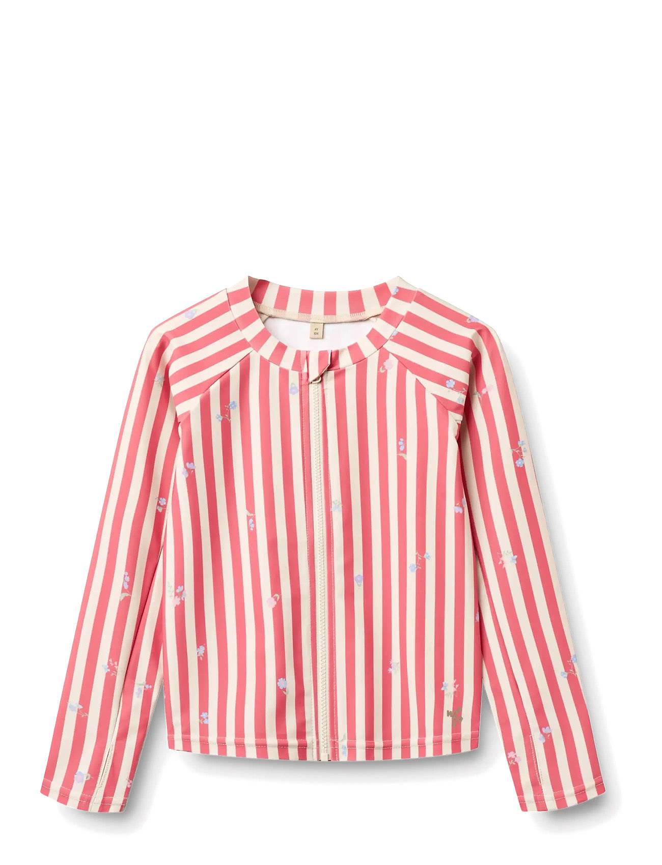 Wheat Swim T-Shirt L/S Zip Ada - Red - 122