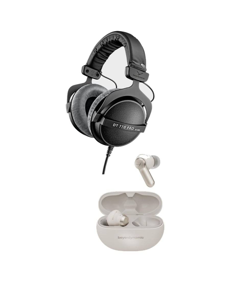 Beyerdynamic - DT 770 PRO 32 Ohm Headphones + AMIRON 100 - Bundle - Fri fragt og klar til levering - Prismatch - Black + White