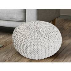 stickad Puff Ø 55 cm Knitting Stool sittplatser pouf grovt look extra