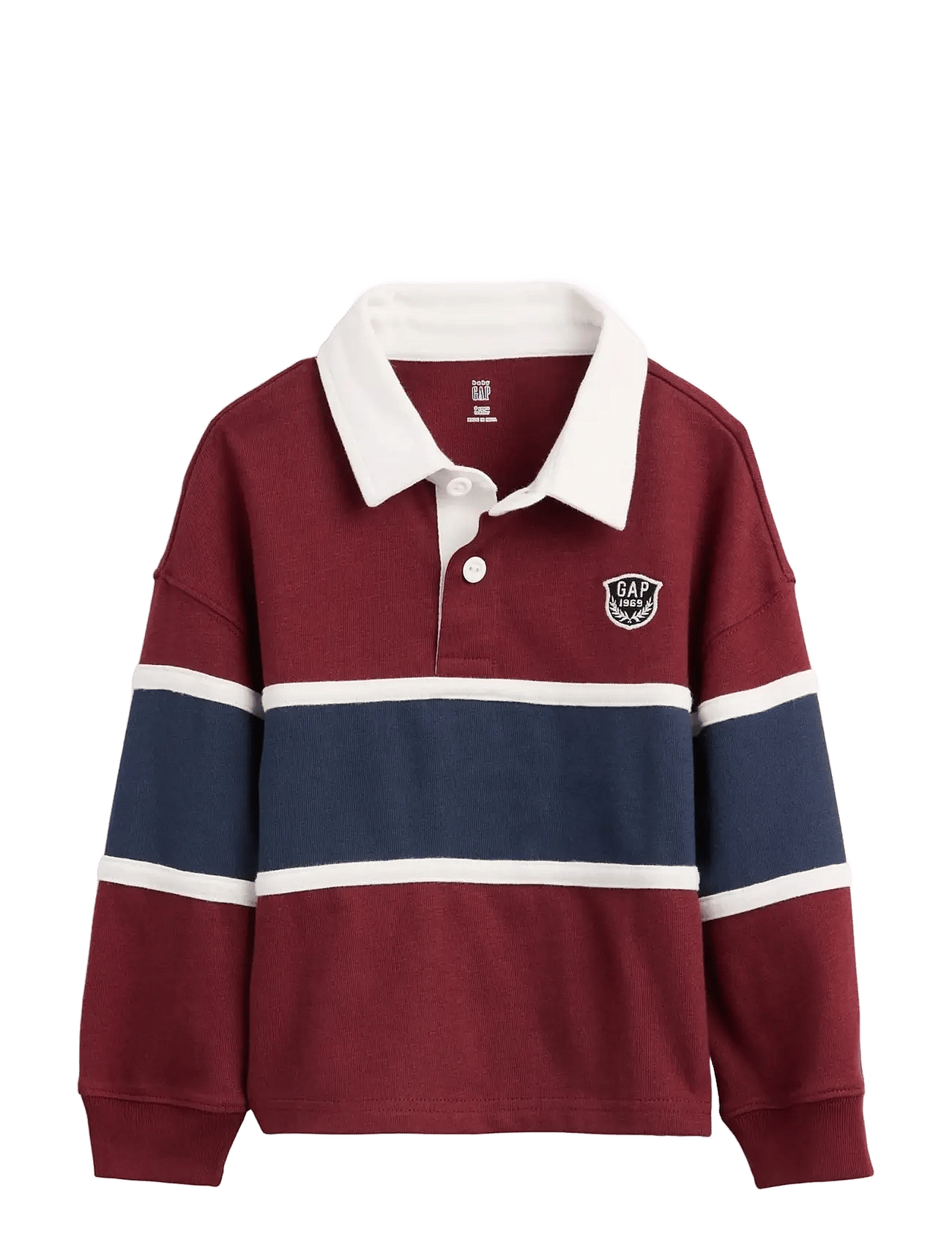 GAP Baby & Toddler Colorblock Rugby Polo Shirt - Burgundy - 104