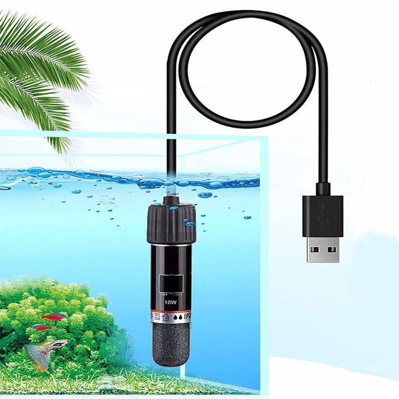 Usb Mini Aquarium Värmestav för liten akvarium 26°C Konstant temperatur Akvarievärmare Dränkbar termostatvärmare 10W white